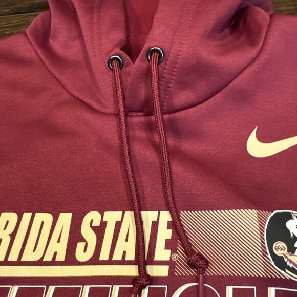 FSU Florida State Seminoles Nike Dri-Fit‎ Hoodie S Burgundy/ Garnet Gold Black - Picture 3 of 10